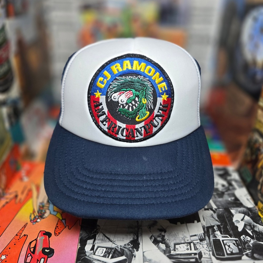 The Ramones Bassist CJ Ramones Y2K American Punk Rock Band Merch Trucker Hat